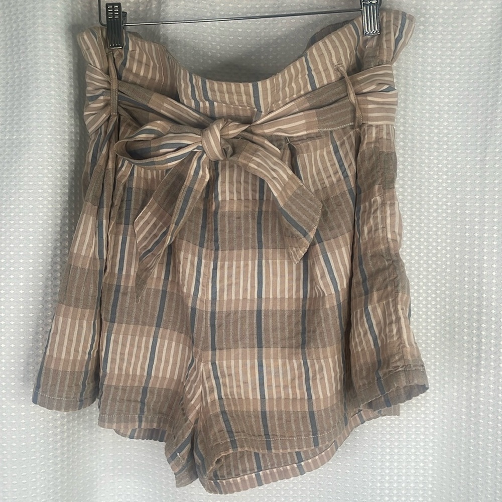 Free People Paperbag Waist Shorts Tie Waist Stripes Sz L
